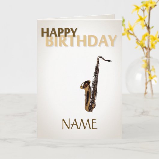 verjaardagssax kaart (Gele Bloem)