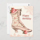  verjaardagsschoen met briefkaart en rozen (Voorkant / Achterkant)