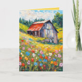 Verjaardagsschuur in Wildflower Field Kaart (Voorkant)