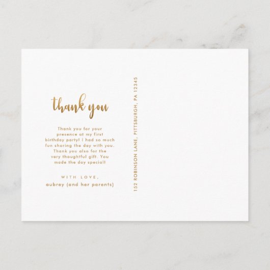 Verjaardagsscript Een foto Kinder dank u Briefkaart (Achterkant)