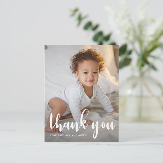 Verjaardagsscript Een foto Kinder dank u Briefkaart (Staand voorkant)