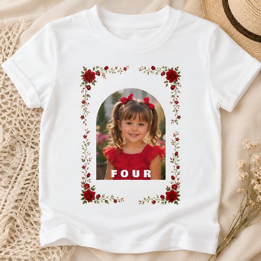 Verjaardagsshirt meisje leeftijd 4 t-shirt
