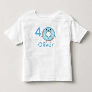 Verjaardagsshirt met donut bedrukt met naam  kinder shirts
