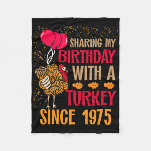 Verjaardagsshirt Thanksgiving sinds november 1975 Fleece Deken