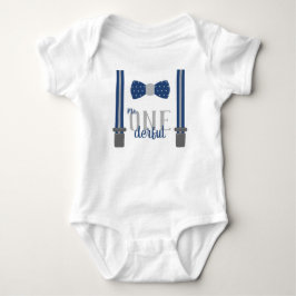 Verjaardagsshirt voor heren ONEderful in blauw en  Romper