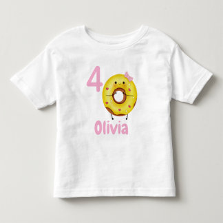 Verjaardagsshirt voor meisjes met de naam 'Donut'  Kinder Shirts