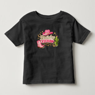 Verjaardagsshirt voor Peuter Meisje Yeehaw Roze Kinder Shirts