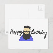 Verjaardagssnor voor Hipster met baard Briefkaart (Voorkant / Achterkant)