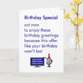 Verjaardagsspecial - een grappig verjaardagsgedich kaart (Gele Bloem)