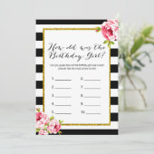 Verjaardagsspelen x2 - hoe oud | Wie kent haar Kaart (Staand voorkant)