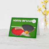 Verjaardagssport Ping Pong Tafeltennis Kaart (Gele Bloem)