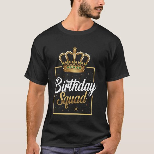 VerjaardagsSquad Kroon Kunst T-shirt (Voorkant)