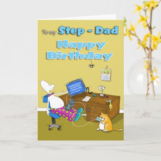 Verjaardagsstap pa kaart (Gele Bloem)