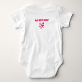 VERJAARDAGSSTER, Witte meisje's 1E VERJAARDAGSPART Romper (Achterkant)