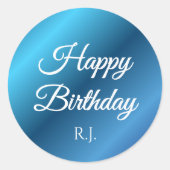 Verjaardagssticker | Aangepaste monogram Ronde Sticker (Voorkant)