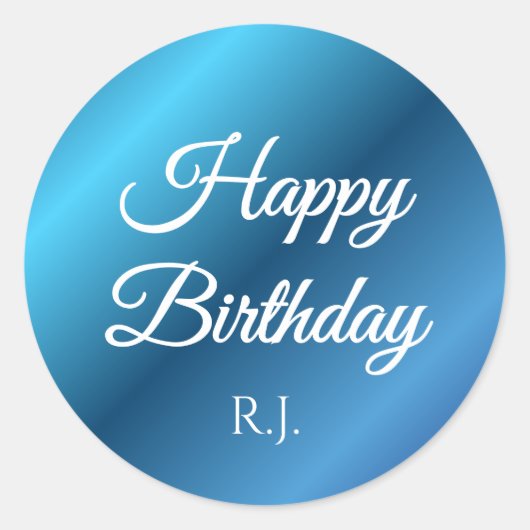 Verjaardagssticker | Aangepaste monogram Ronde Sticker (Voorkant)
