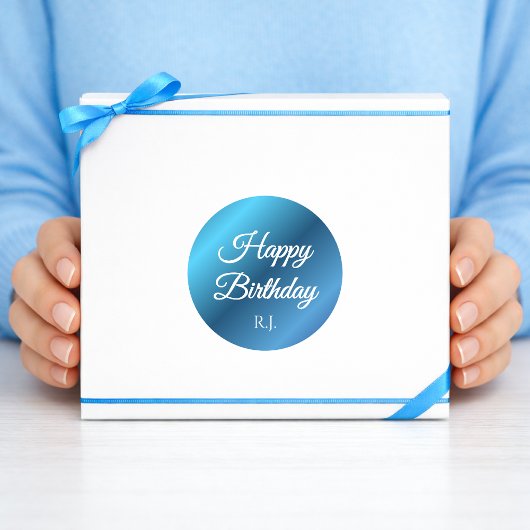 Verjaardagssticker | Aangepaste monogram Ronde Sticker