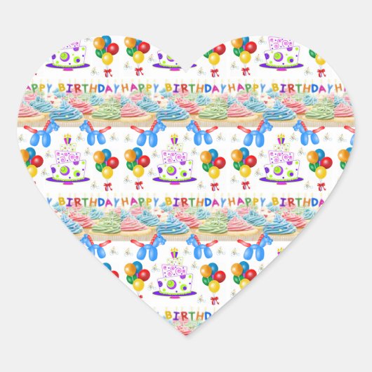 Verjaardagssticker Hart Sticker (Voorkant)