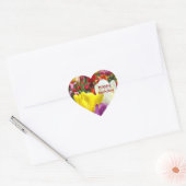 Verjaardagsstickers hartvorm Tulpen Bloemen Hart Sticker (Envelop)