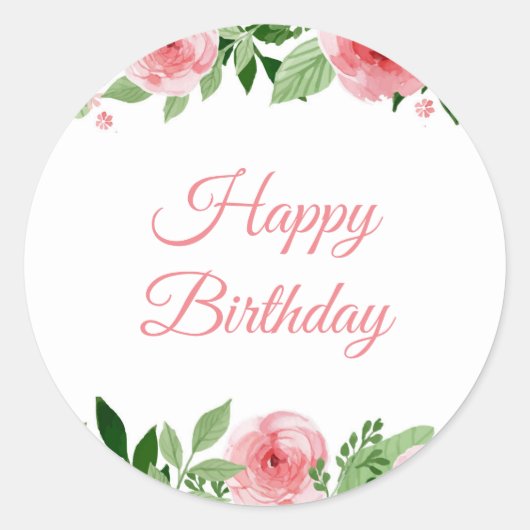 Verjaardagsstickers Ronde Sticker (Voorkant)