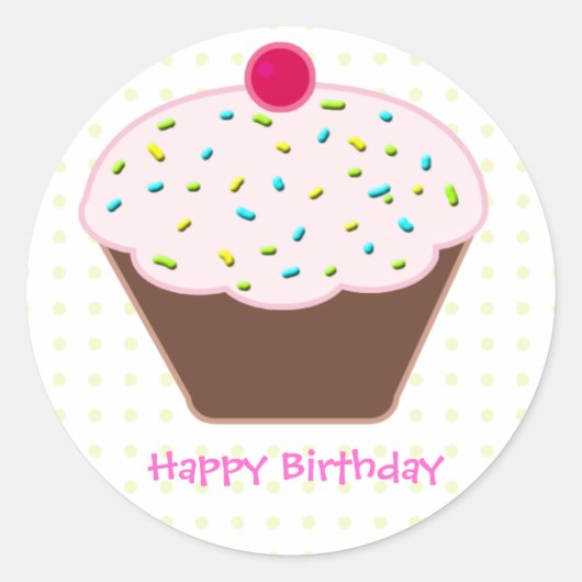verjaardagsstickers ronde sticker (Voorkant)