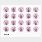 verjaardagsstickers ronde sticker (Vel)