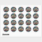 verjaardagsstickers ronde sticker (Vel)