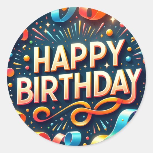 verjaardagsstickers ronde sticker (Voorkant)