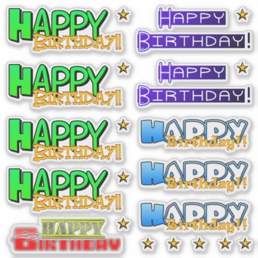 Verjaardagsstickers Sticker (Voorkant)