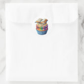 Verjaardagsstickers voor Cupcakes Ronde Sticker (Tas)