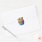 Verjaardagsstickers voor Cupcakes Ronde Sticker (Envelop)