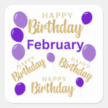 Verjaardagsstickers voor februari