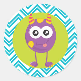 Verjaardagsstickers voor kleine monsters als feest ronde sticker