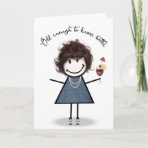 Verjaardagsstickfiguur met cocktail
