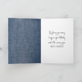 Verjaardagsstok figuur meisje met rode wijn kaart (Binnen)