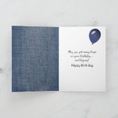 Verjaardagsstok figuur meisje met wijn en kat kaart (Binnen)