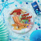Verjaardagsstrandfeest papieren bordje (Feest)