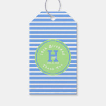 Verjaardagsstrepen Blauw⎮Wit Groen Cadeaubijsluite