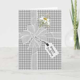 Verjaardagsstrik met Daisy On Gingham Kaart