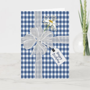 Verjaardagsstrik met Daisy On Gingham Kaart