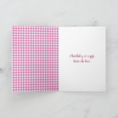 Verjaardagsstrik met Daisy On Gingham Kaart (Binnen)