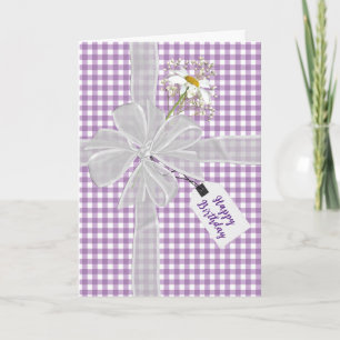 Verjaardagsstrik met Daisy On Gingham Kaart