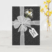 Verjaardagsstrik met Daisy Op Stippen Kaart (Gele Bloem)