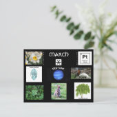 Verjaardagssymbolen in maart briefkaart (Staand voorkant)