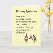Verjaardagssyndroom - een grappig verjaardagsgedic kaart (Gele Bloem)