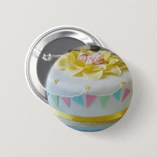_verjaardagstaart 2 ronde button 5,7 cm (Voorkant /achterkant)