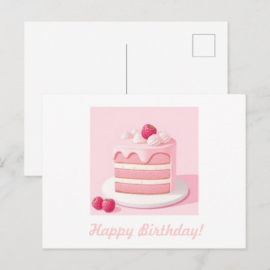 Verjaardagstaart Ansichtkaart Briefkaart (Voorkant / Achterkant)
