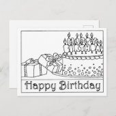 Verjaardagstaart Ansichtkaart Briefkaart (Voorkant / Achterkant)