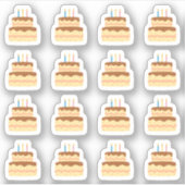 Verjaardagstaart Bday-feestherinnering Agenda Plan Sticker (Voorkant)