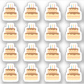Verjaardagstaart Bday Party Herinneringskalender P Sticker (Voorkant)